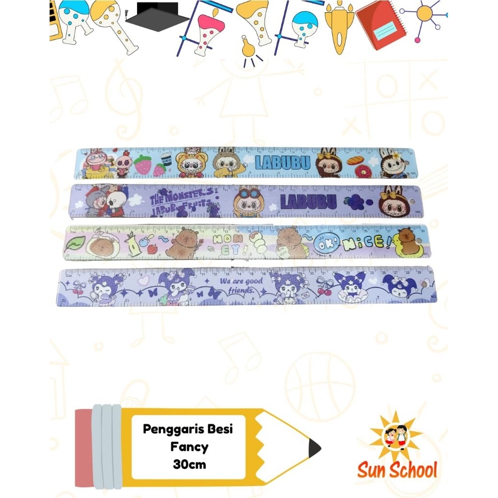 

Penggaris Besi karakter 30cm labubu kuromi