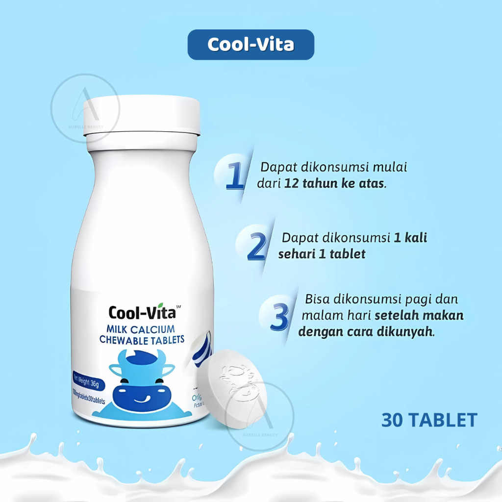 Coolvita Peninggi Badan 30 Tablet Kalsium Peninggi Badan Anak - Coolvita Calcium | Kalsium Anak