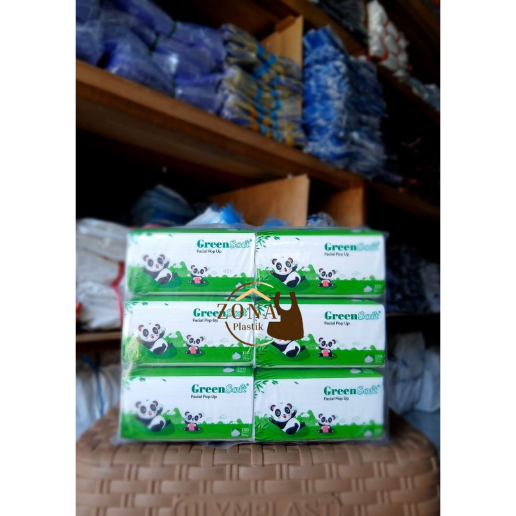 Tissue Green soft pop up isi 6