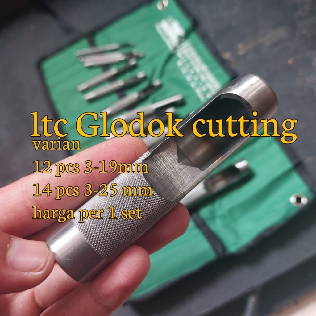 wipro set 12 15 pcs mata plong pembolong kulit hollow punch wipro original