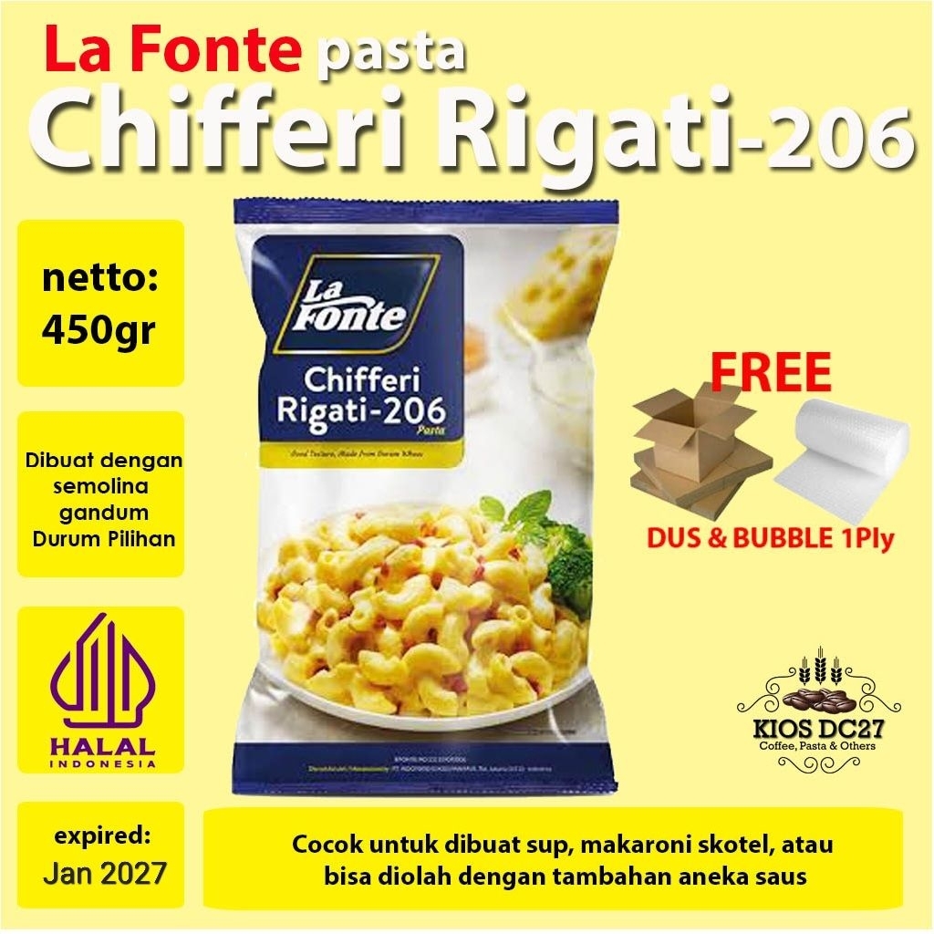 

La Fonte Macaroni/Makaroni Pasta Chifferi Rigati 206 450gr