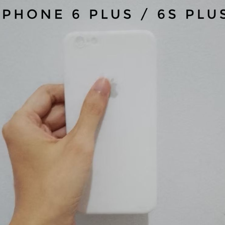 Casing Phone 6 Plus 6s Plus Square Edge Soft Case Logo White Putih Susu