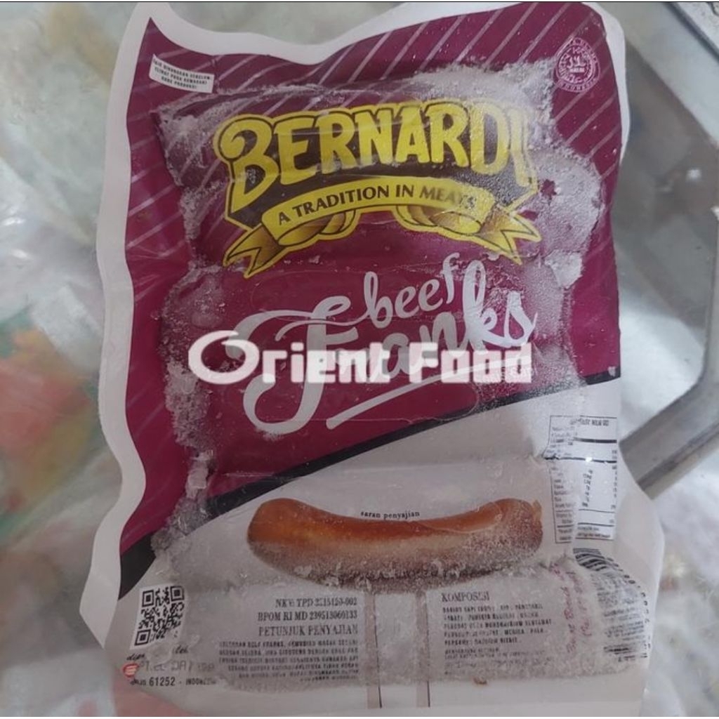 

Bernardi Sosis Beef Frank 450gr Isi 6bj