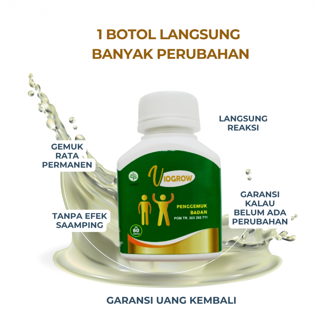 Penambah Nafsu makan Viogrow Obat gemuk Permanen Penggemuk badan herbal alami serta Berat badan biki