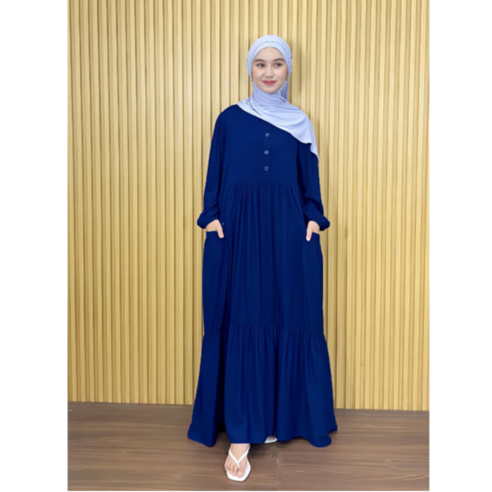 MYRAJ QAIREEN PAKAIAN MUSLIM WANITA / DRESS BUSUI FRIENDLY  / GAMIS POLOS KATUN TWILL