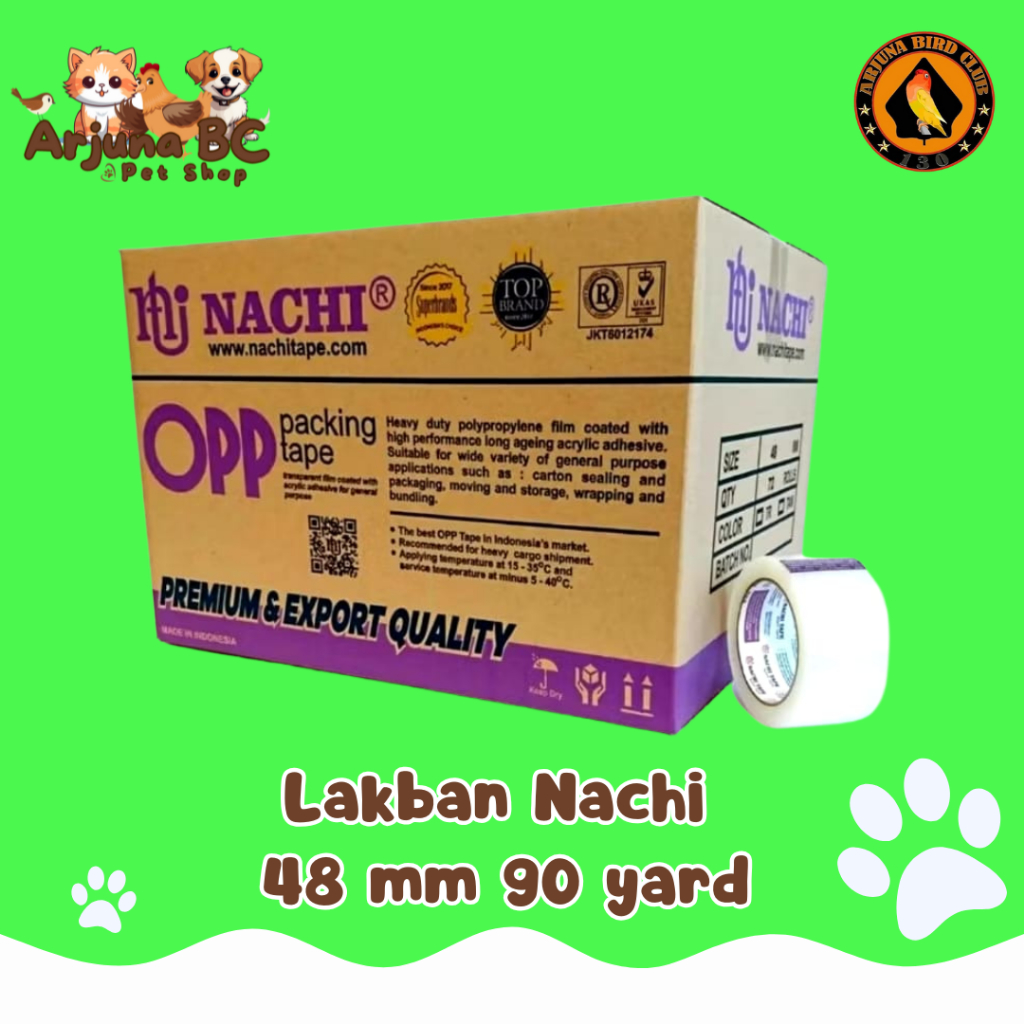 

Lakban Nachi 48 mm 90 yard Bening Satuan