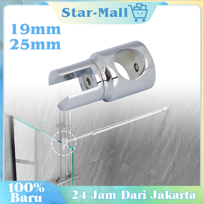 19/25mm Braket Kaca Konektor Kaca Konektor Penjepit Pipa Ke Kaca Tanpa Coak