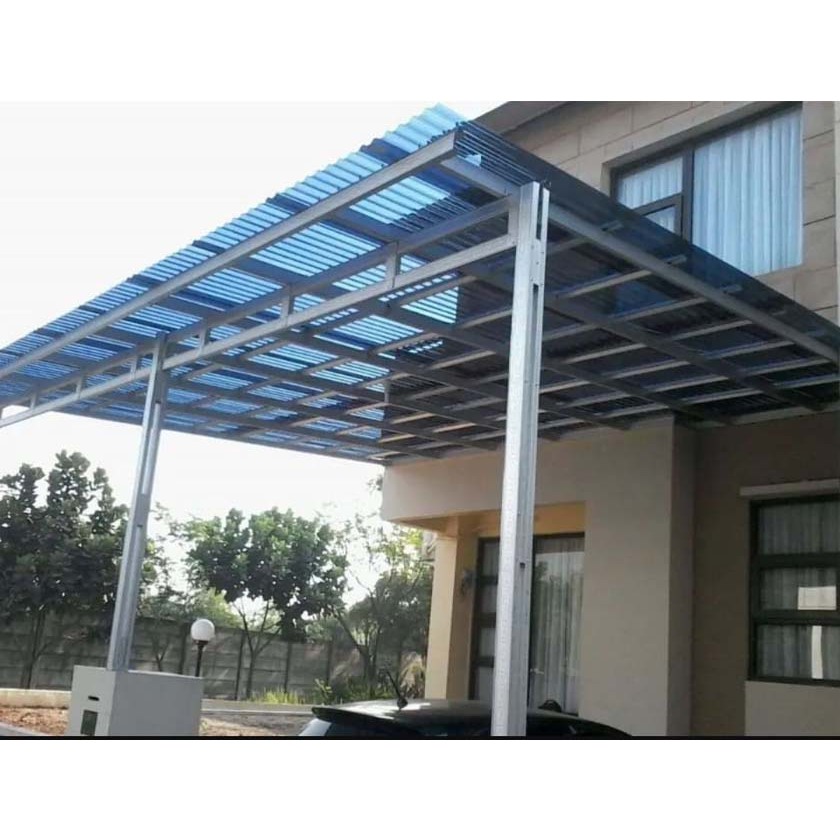 Kanopi Rangka Baja Ringan Atap Transparan Solartuff atau Setara|Solarflat|Dr Shiled