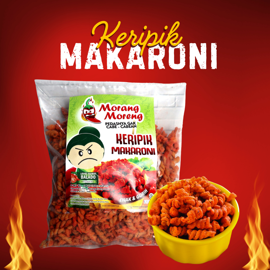 

Makaroni Pedas 250Gr Viral Morang Moreng / Snack Makroni Spiral Aneka Rasa