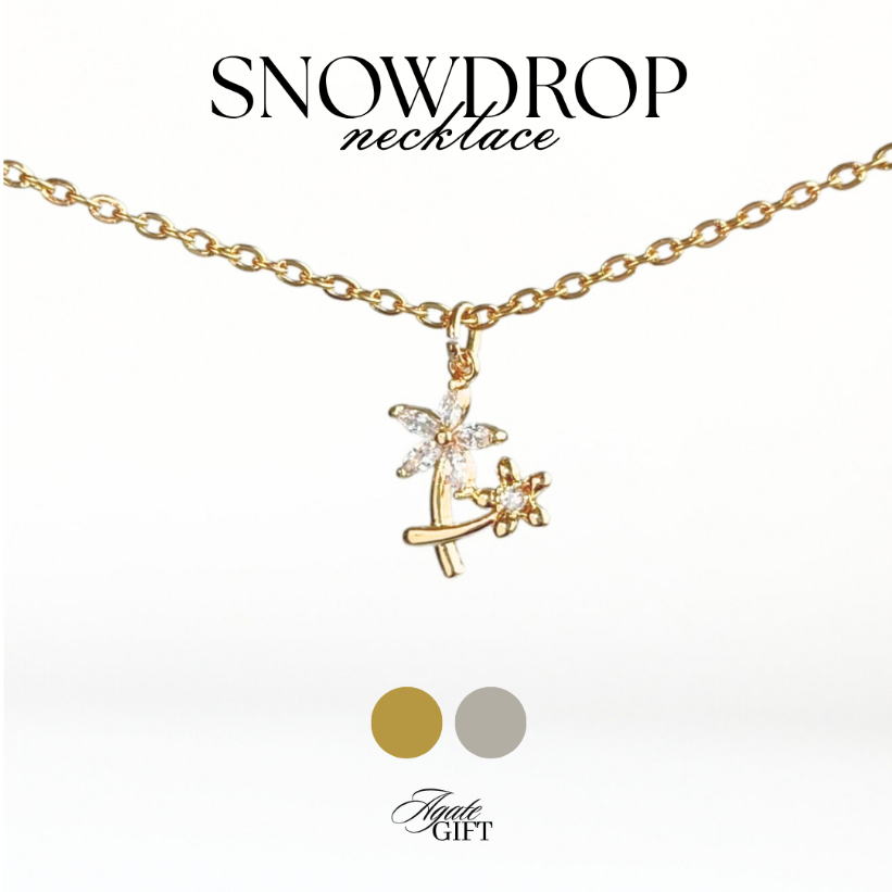 Snowdrop Necklace - Kalung Bunga - Stainless Steel