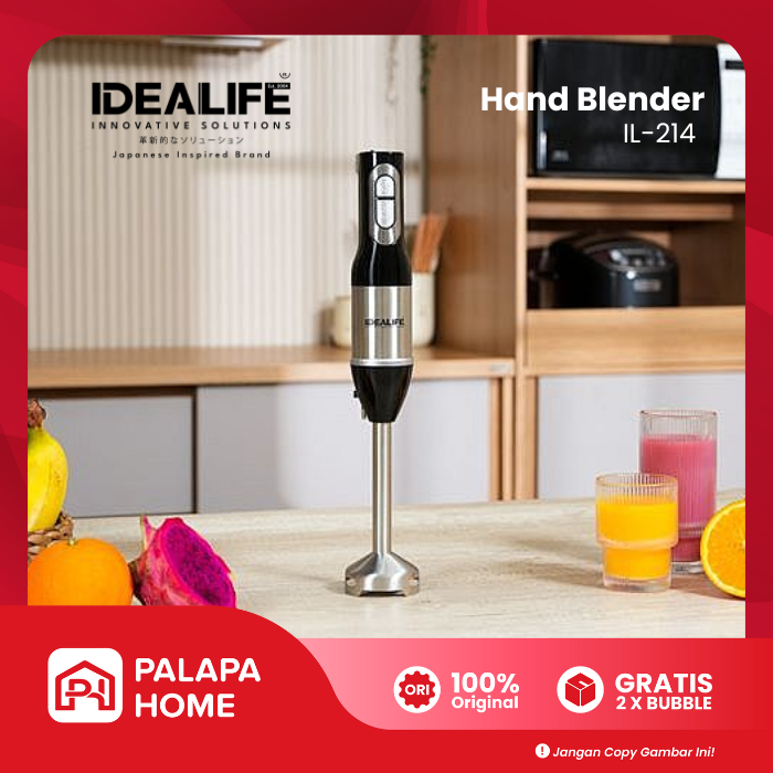 Idealife Hand Blender IL-214 | Belender Tangan MPASI Listrik 2 Kecepatan Stainless Steel Motor Kuat