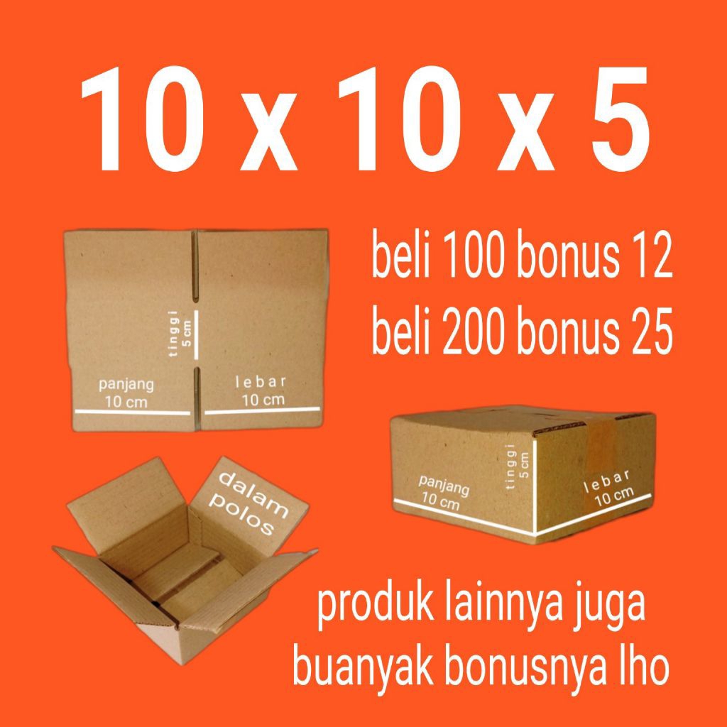 

Kardus Box Karton Packing Ukuran 10x10x5 Polos