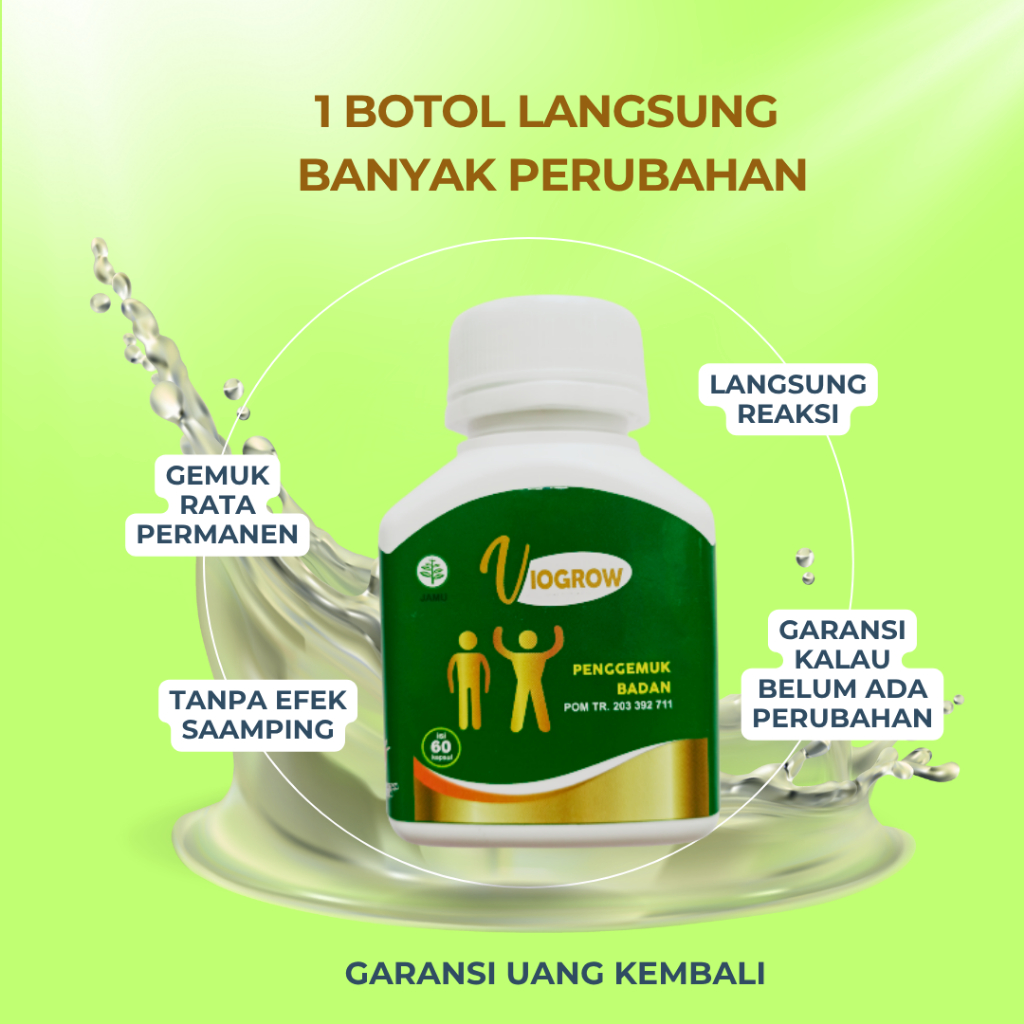 Penambah Nafsu makan Viogrow Obat gemuk Permanen Penggemuk badan herbal alami serta Berat badan biki