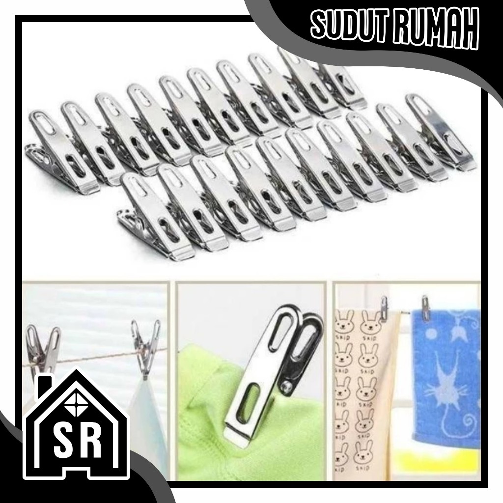 SR Jepitan Jemuran Anti Karat Stainless steel Jepitan Baju Pakaian R584