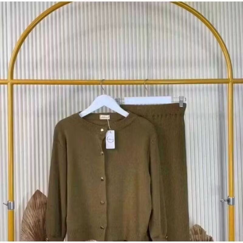 Onset Rajut Tarla Cardigan dan Rok Span Wanita Premium / One Set Rajut