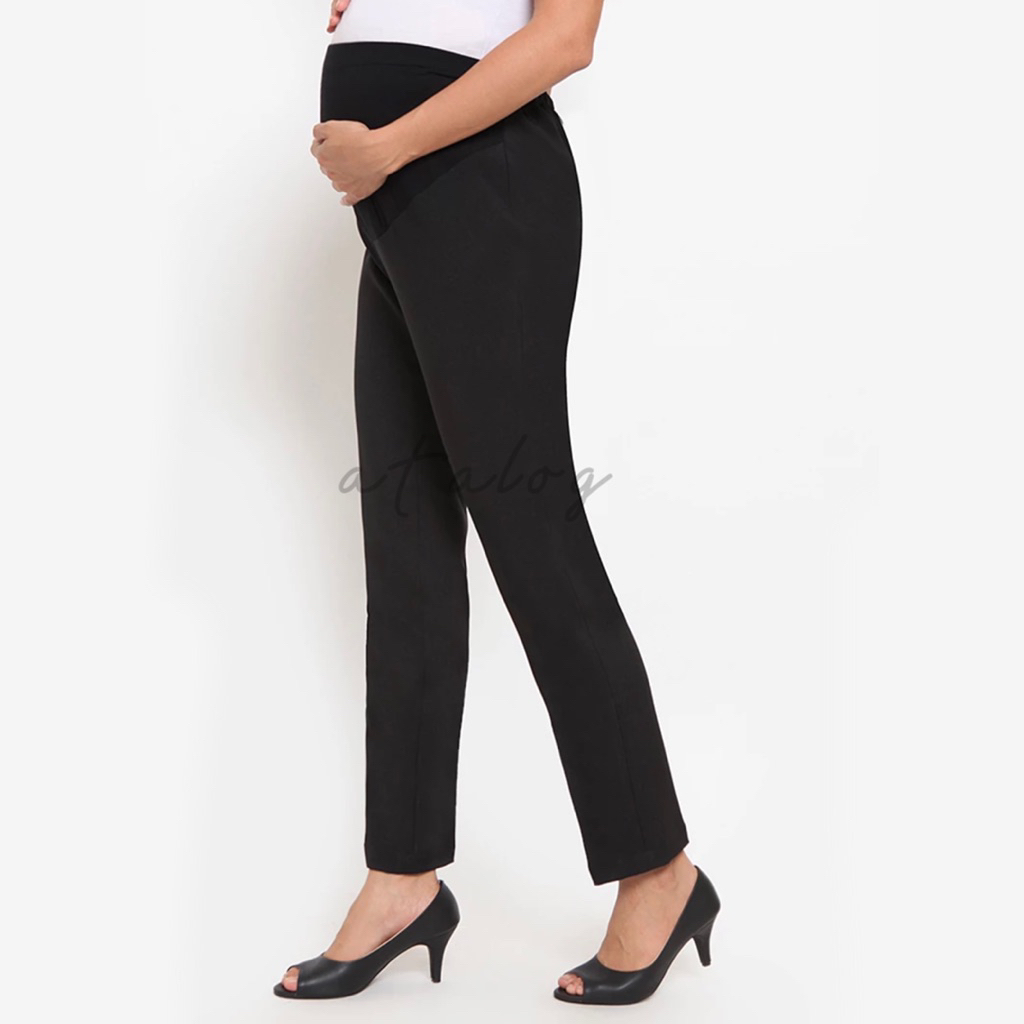 Atalog - Celana Kerja Kantor Wanita Hamil Slimfit Bahan Strech
