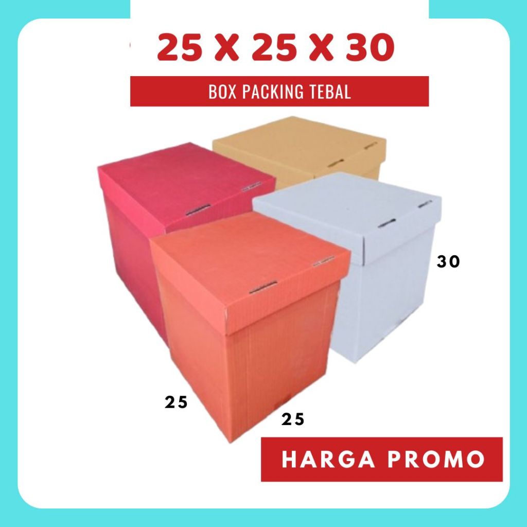 

Box Kado 25x25x30 / 25x25x20 / 25x25x10 (Set Top/Bot Heebe) Kardus Packing/Karton/Paking/Polos/Hampers/Boneka/Buah/Puding/Tart