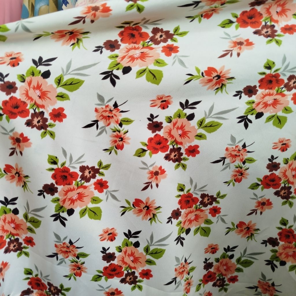 Bahan Satin Motif - Kain Saten Silk - Bahan Satin Silk Motif - Kain Kebaya - Kain Meteran - Bahan Sa