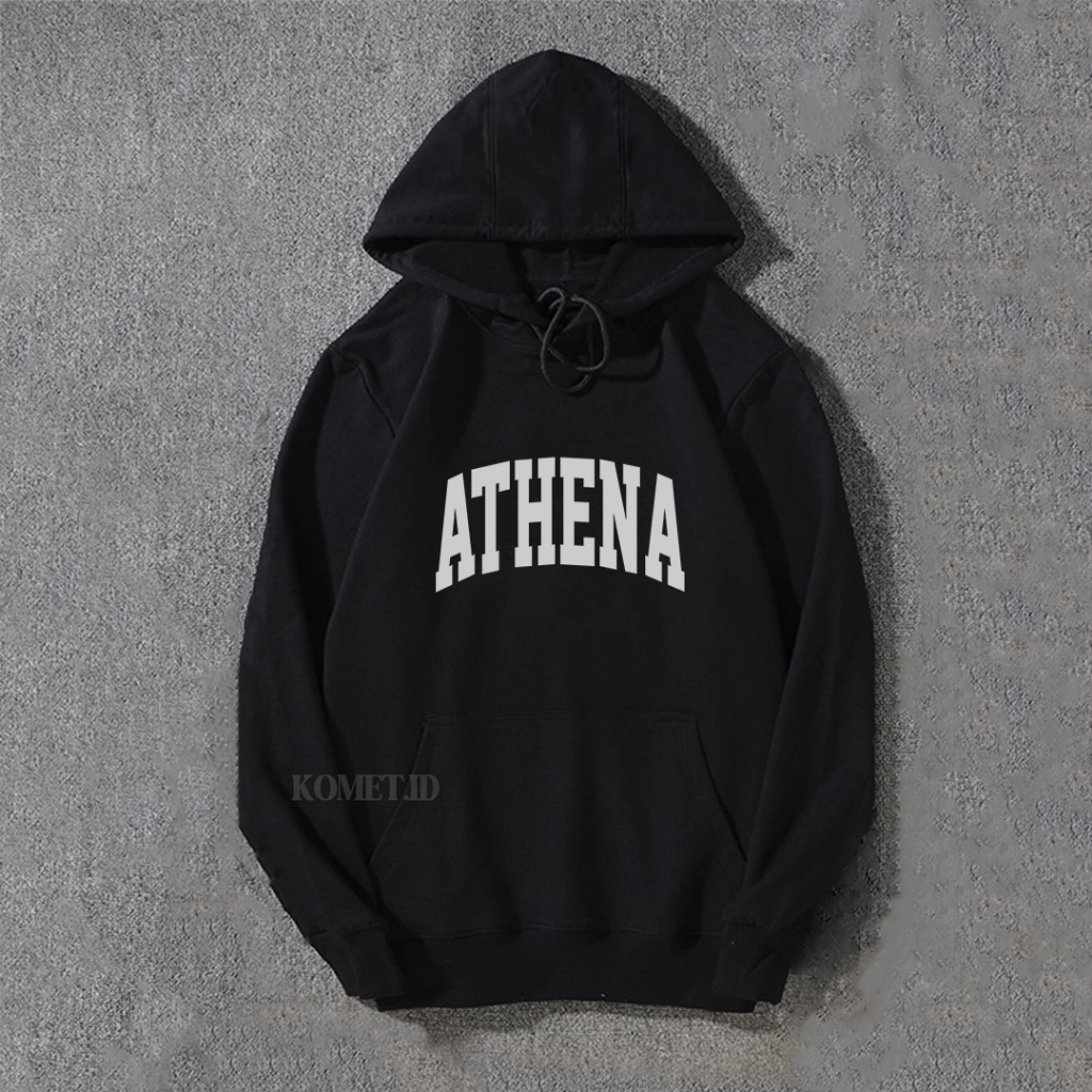ATHENA - Sweater Hoodie Fleece 300GSM Oversize Black Pria