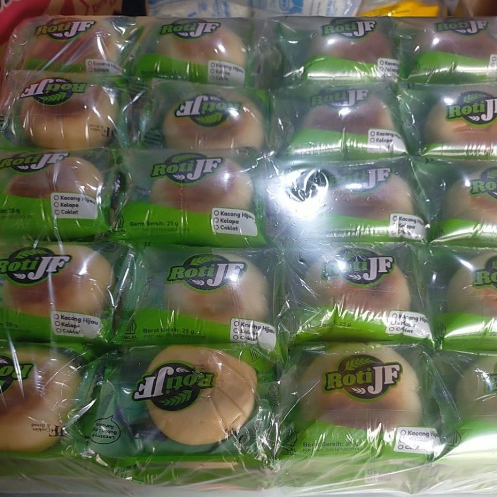 

Roti JF rasa kacang hijau per pack isi 10 pcs
