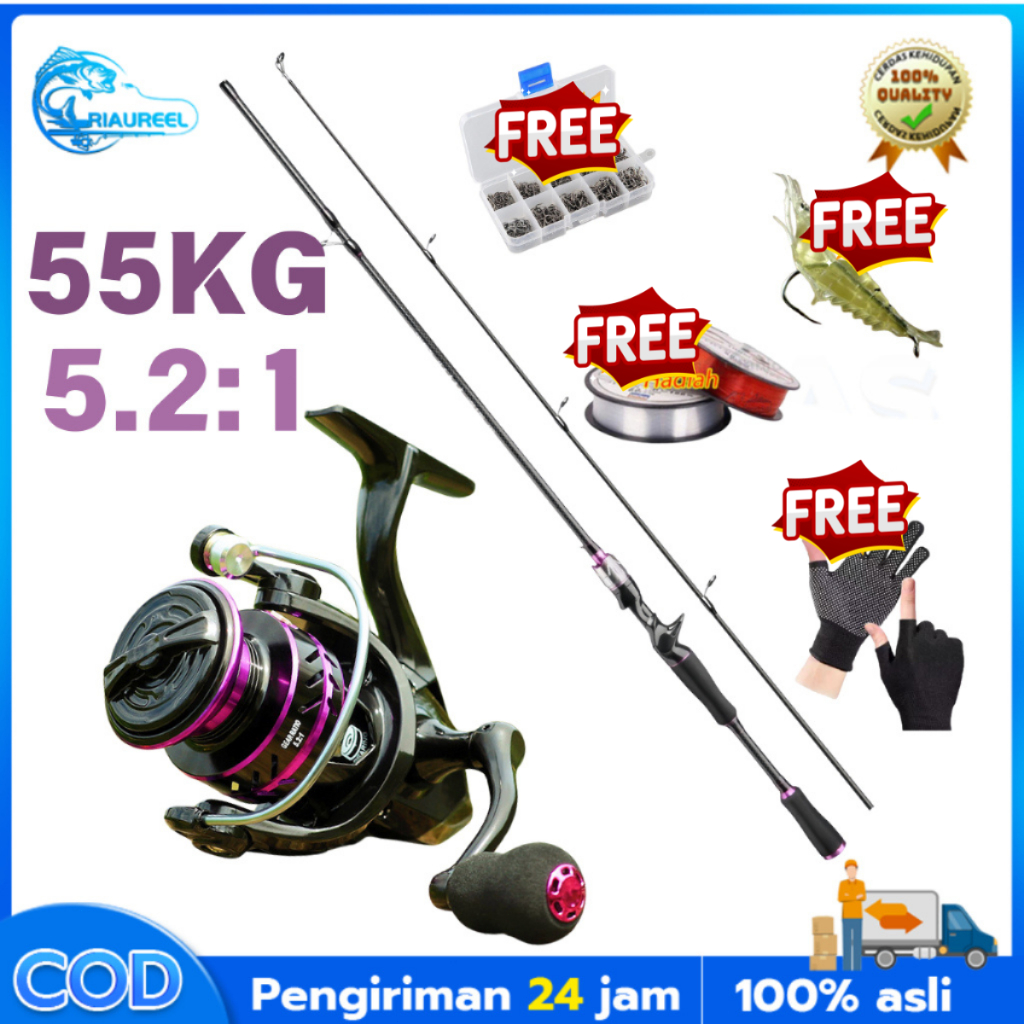 [Riaureel] Joran Pancing 6-12LB 165-240cm Joran 2 Bagian Carbon Fiber Joran UL Joran BC pancing Jora