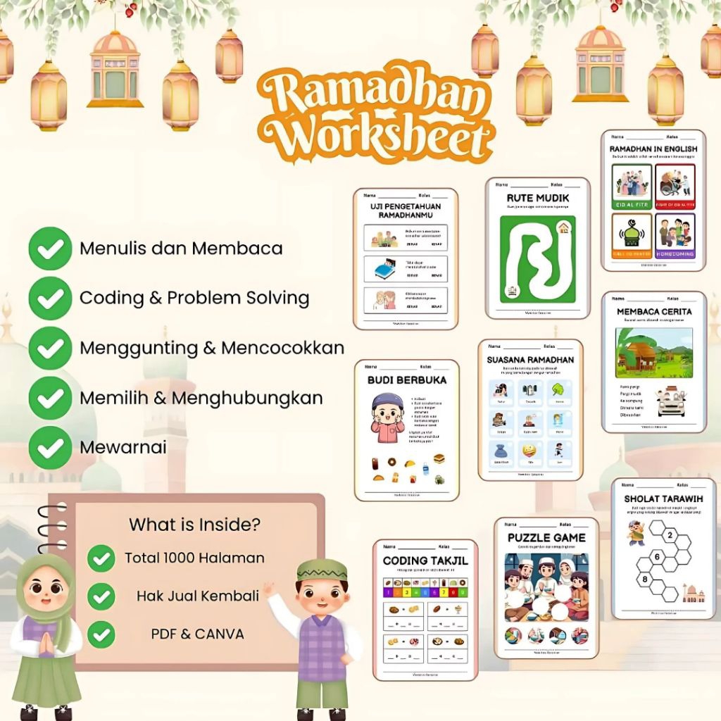 1000+ Printable Worksheet Anak Tema Ramadhan | Kegiatan Seru di Bulan Ramadhan