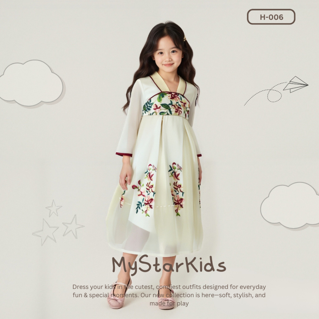 H06 HANFU ANAK LENGAN PANJANG TRANSPARAN