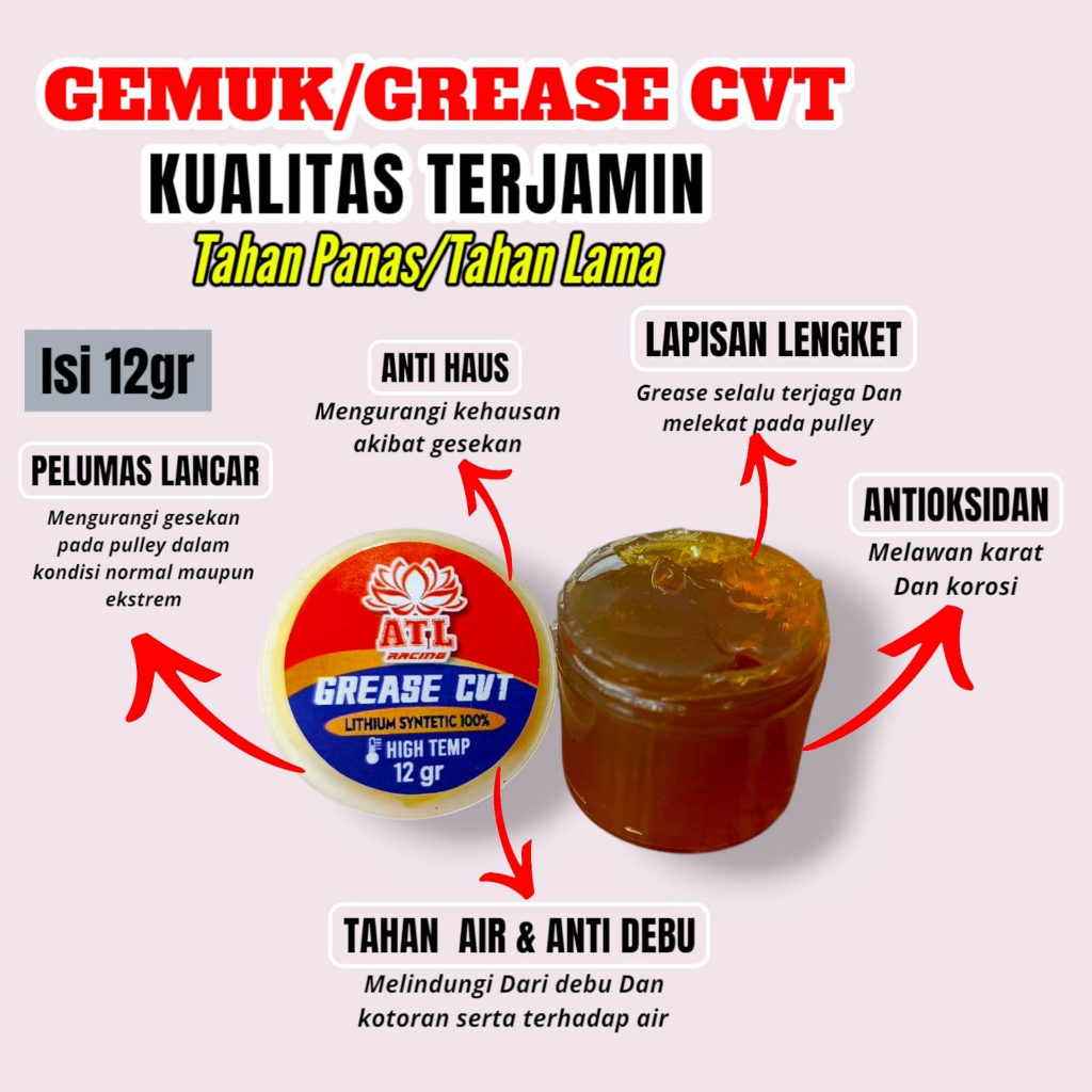 ATL RACING gemuk grease CVT grease high temp plum gem cvt stempet CVT grease cvt gemuk CVT