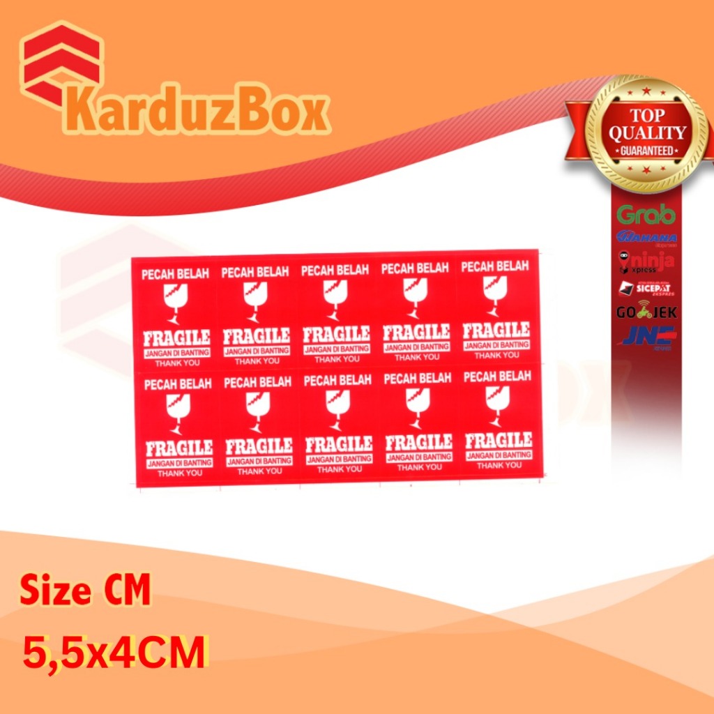 

sticker fragile uk 5,5x4 , 10 pcs/lembar