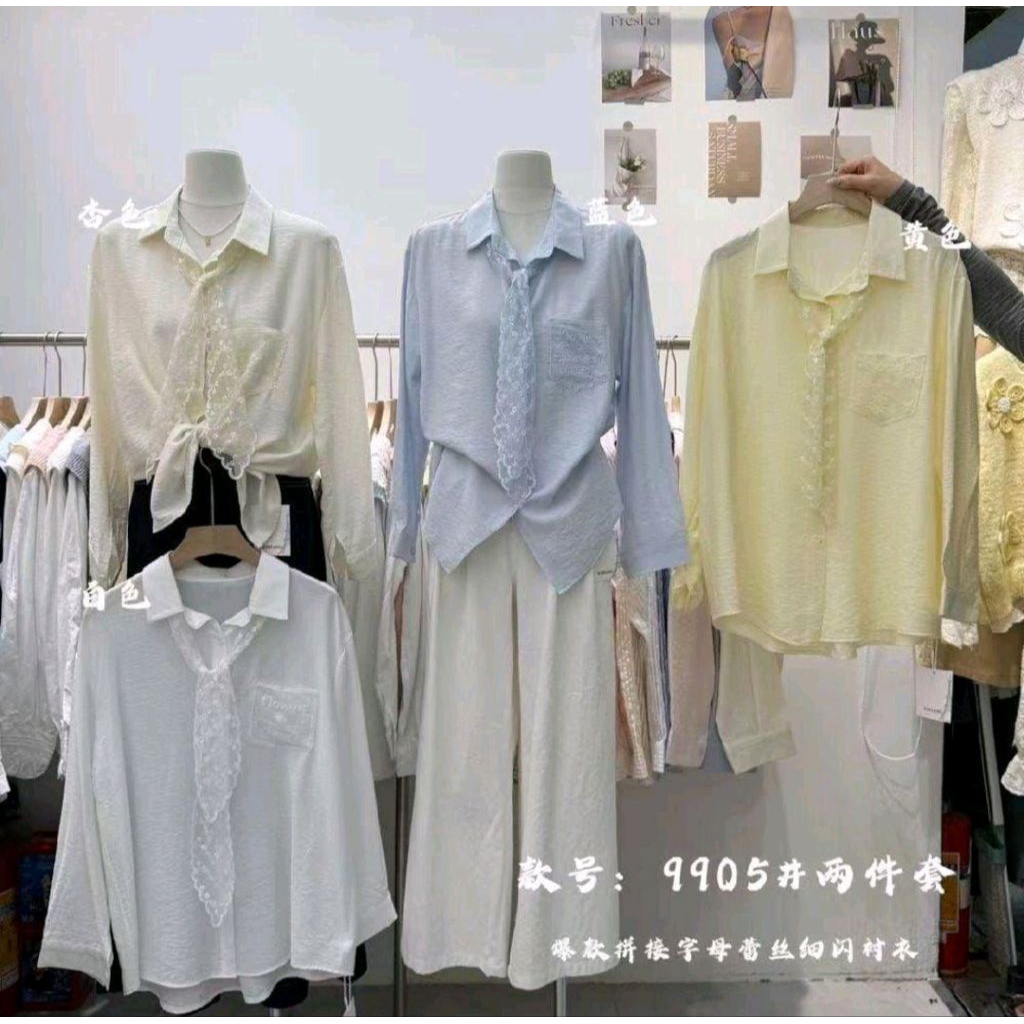 Flowzy Kemeja Syal Renda Import