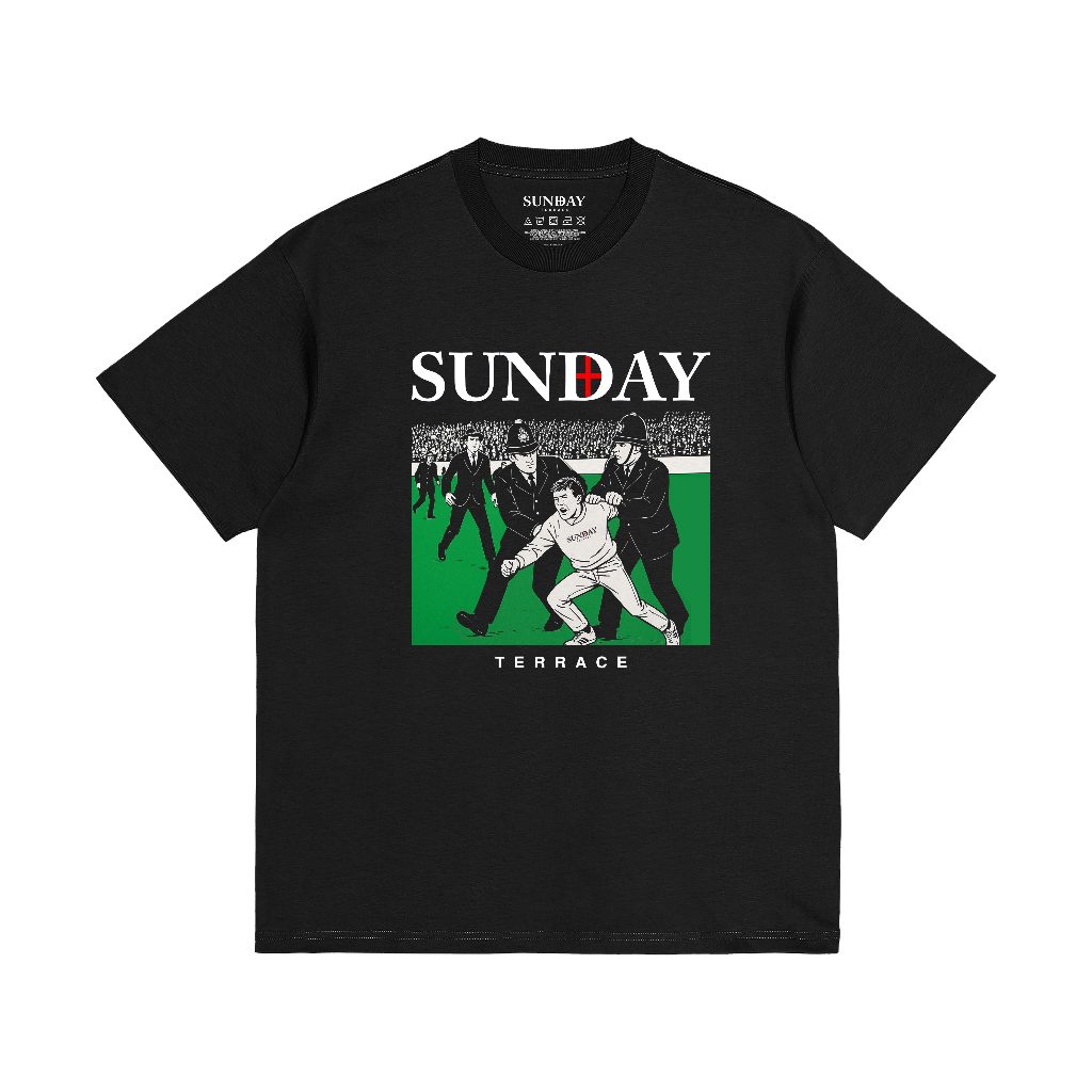 Sunday Terrace - Terrace Kaos Pria Lengan Pendek Black Tshirt 24s