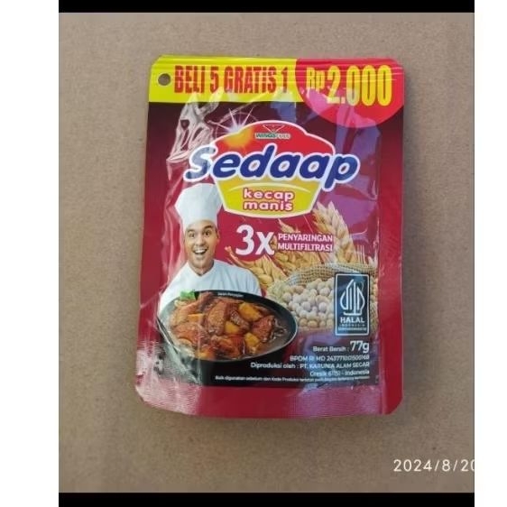 

kecap sedaap kemasan 2000 isi 77gram perpouch (6pc)