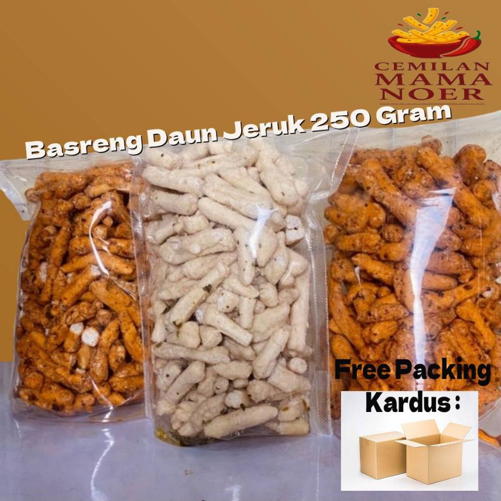 

Basreng Stik Daun Jeruk Rasa Original Pedas Extra Pedas Gurih Renyah 250gr