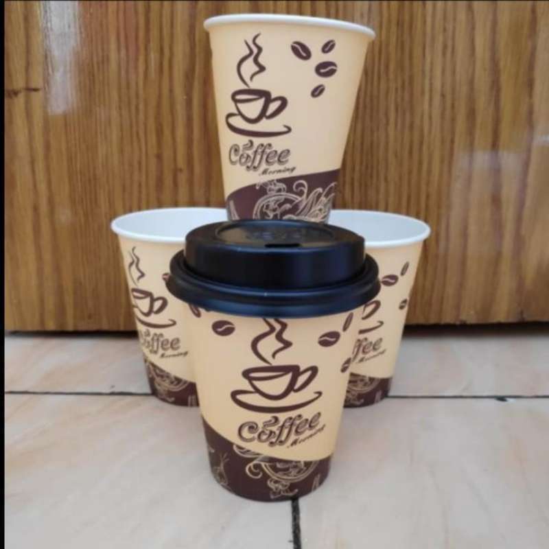 PAPER CUP WARNA POLOS HOT PAPER CUP 8OZ / GELAS KERTAS 8 OZ 240ML HITAM PUTIH COKLAT