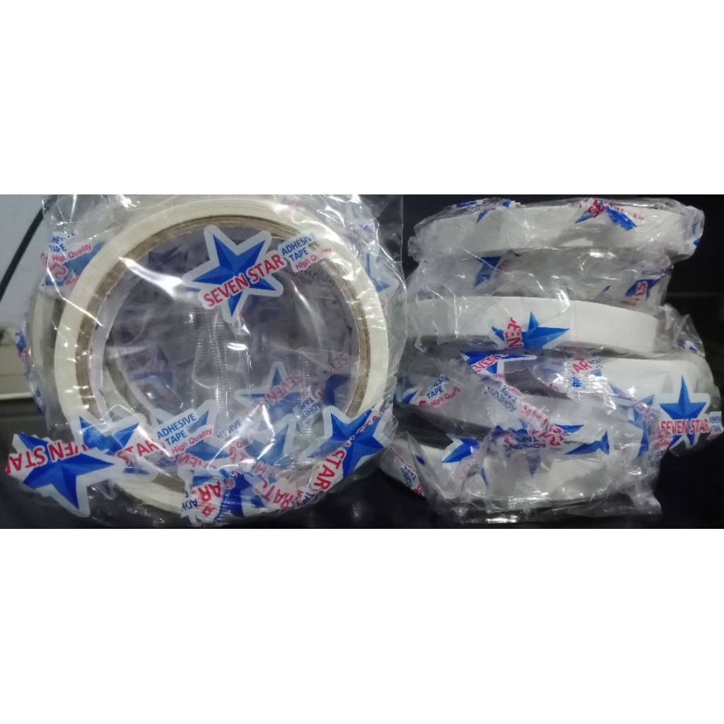 

Double tape 12 mm 1/2 inch | Isolasi bolak balik putih