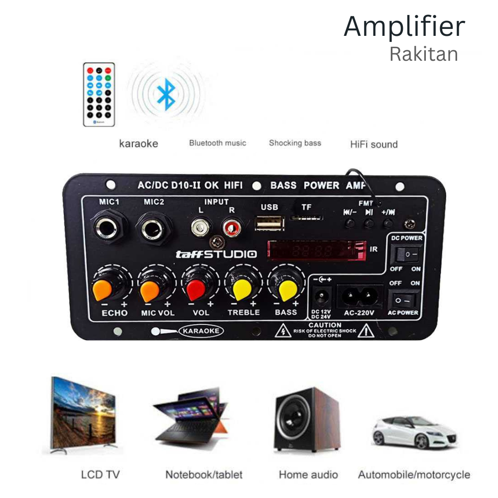 COD Taffstudio Modul Amplifier mp3 bluetooth super bass ampli karaoke subwoofer