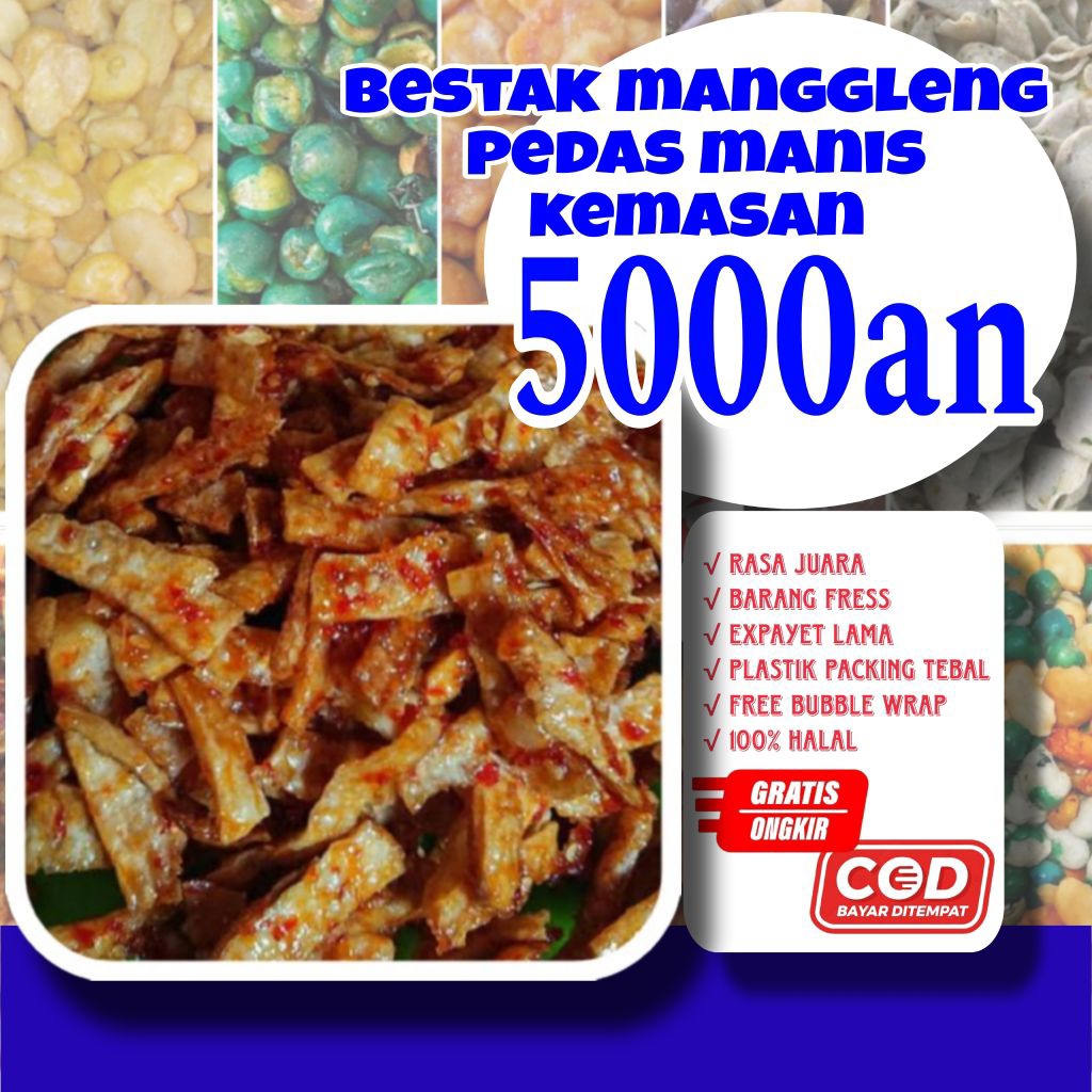 

Keripik singkong pedas manis gula merah / manggleng singkong kemasan 5 ribu / keripik singkong bestak/ bestak manggleng