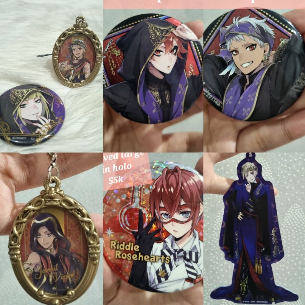 Preloved pin phonestrap Twst Twisted Wonderland Rook Hunt, Kalim Al-Asim, Ace Trappola, Riddle Roseh