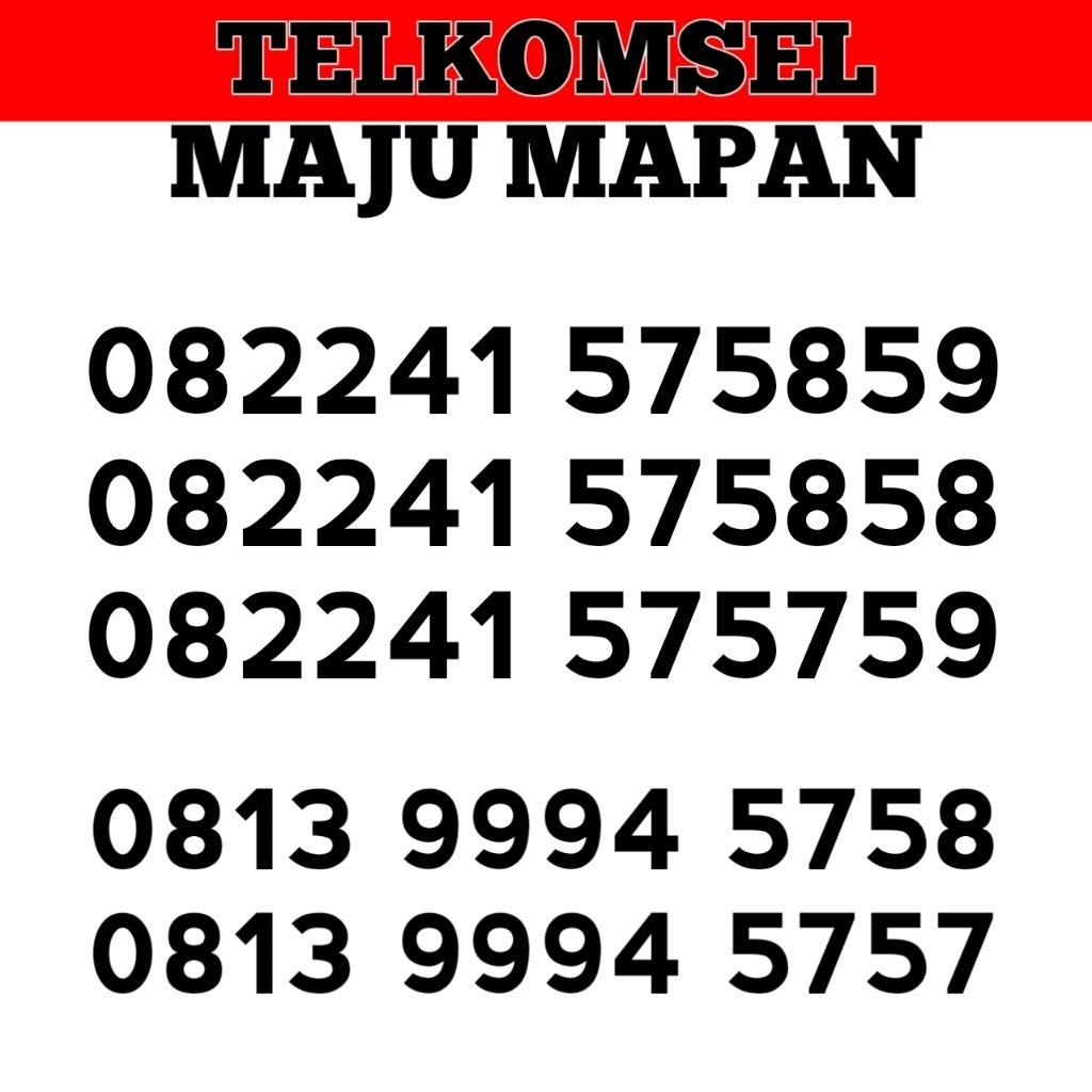 Nomor cantik simPATI 5758 Maju Mapan 5758 nomer cantik simpati 5758 simPATI Maju Mapan