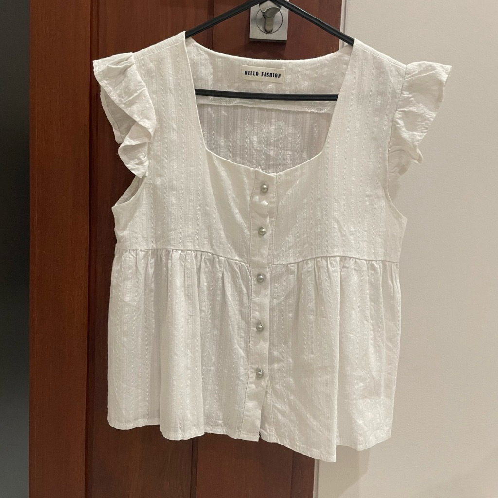 preloved square neck top lucu