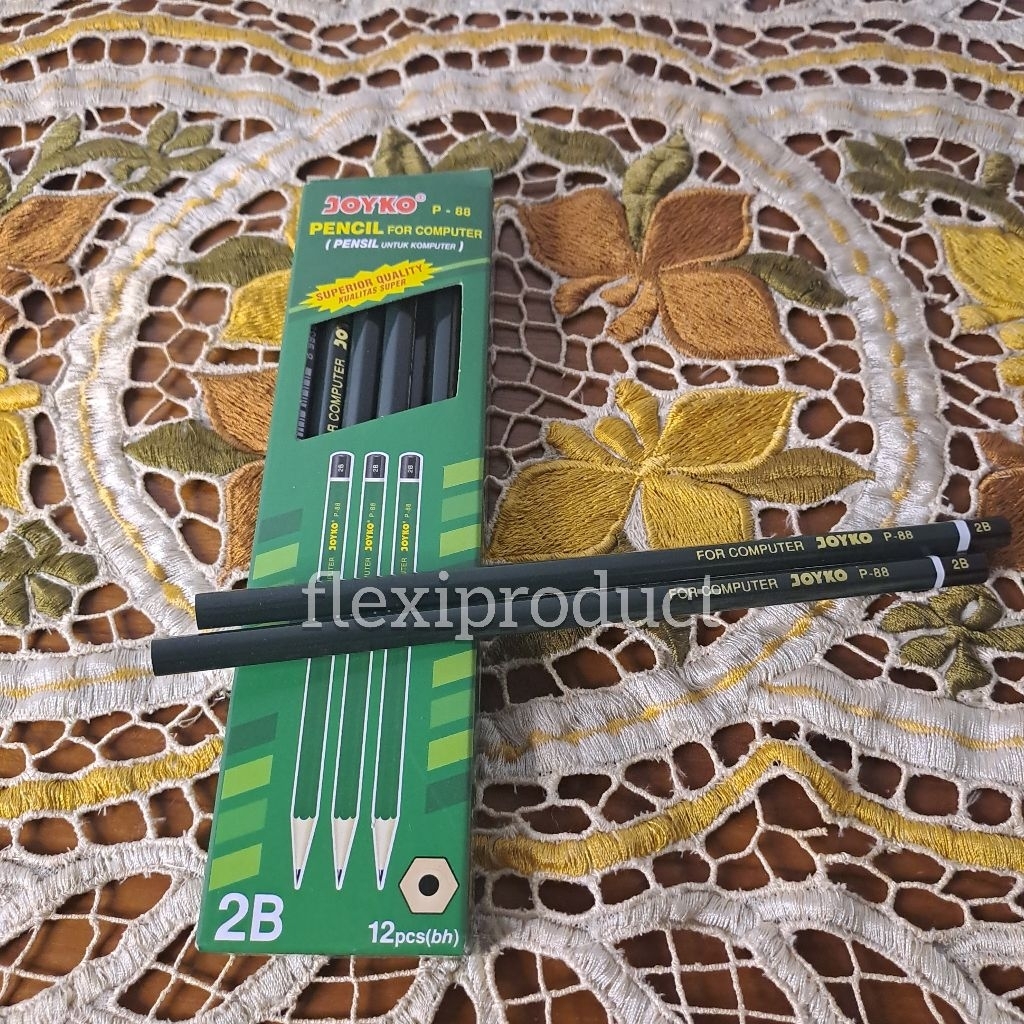 

[JOYKO] Pensil 2B / Pencil 2b / Pensil asli murah isi 12 pcs / pensil kayu / peralatan sekolah