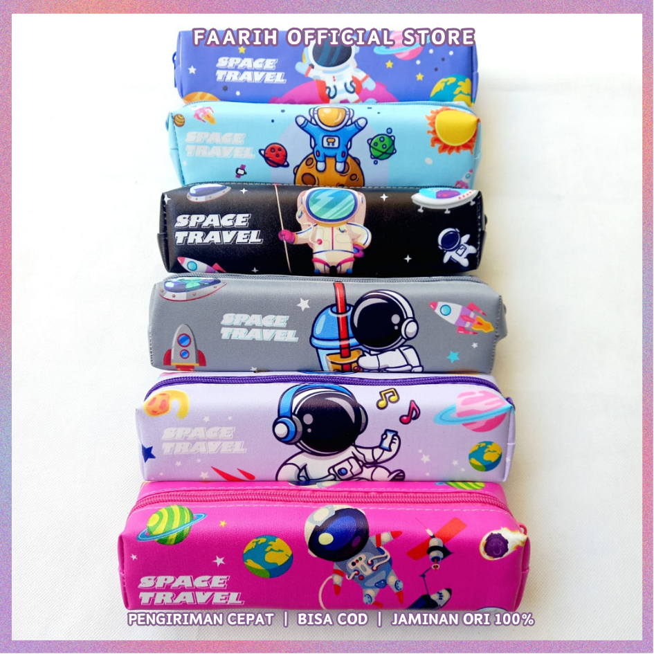 

Tempat Pensil Lucu Anti Air Kapasitas Besar Anak Sekolah/Pencil Case Kain Tebal Motif Astronot Tahan Lama Zipper