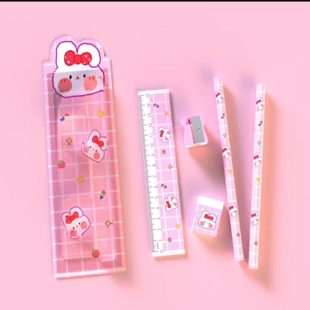 

Aimilo 5in1 Pensil Set Alat Tulis Anak Lucu Dan Penghapus Untuk Tempat Pensil Buku Tulis Sekolah