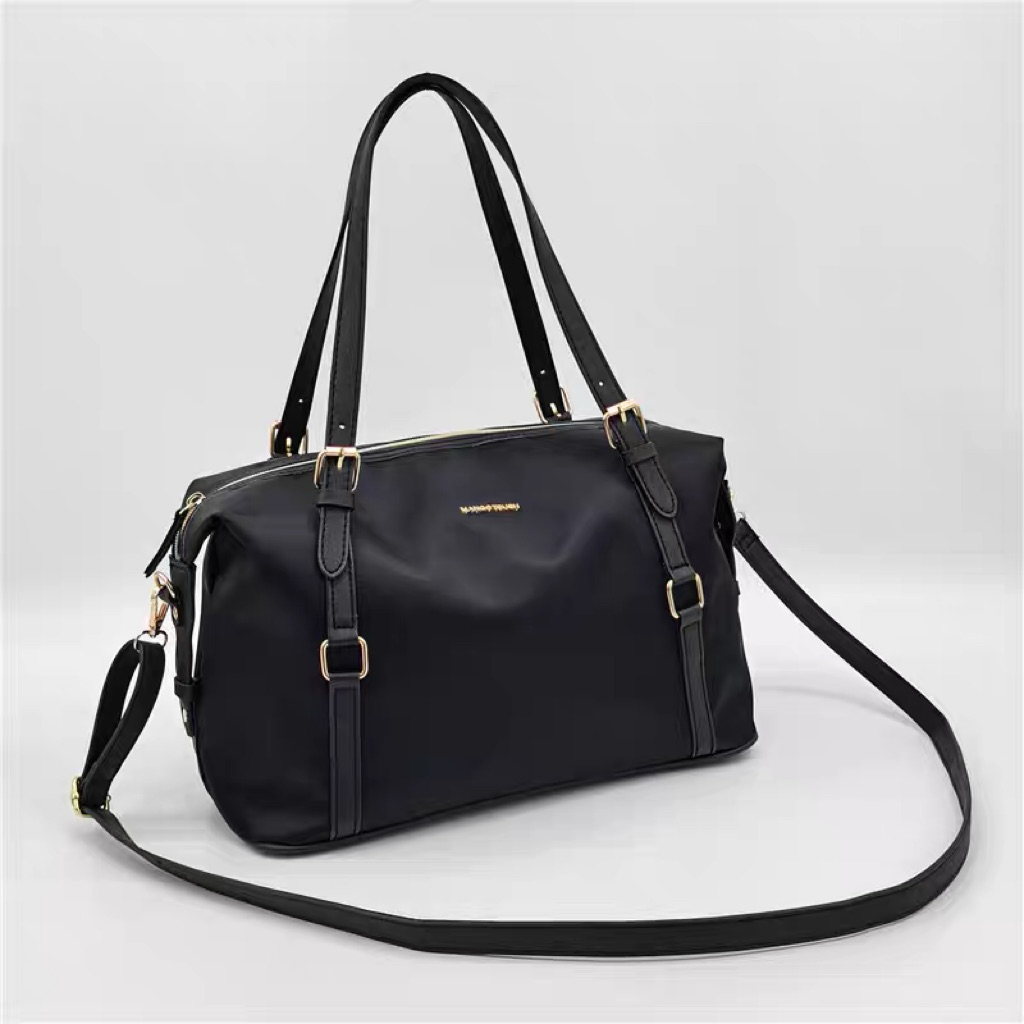 Tas ala Mango Touch Nylon Black Tas Travel Tote Minggat Klasik Anggun Hitam