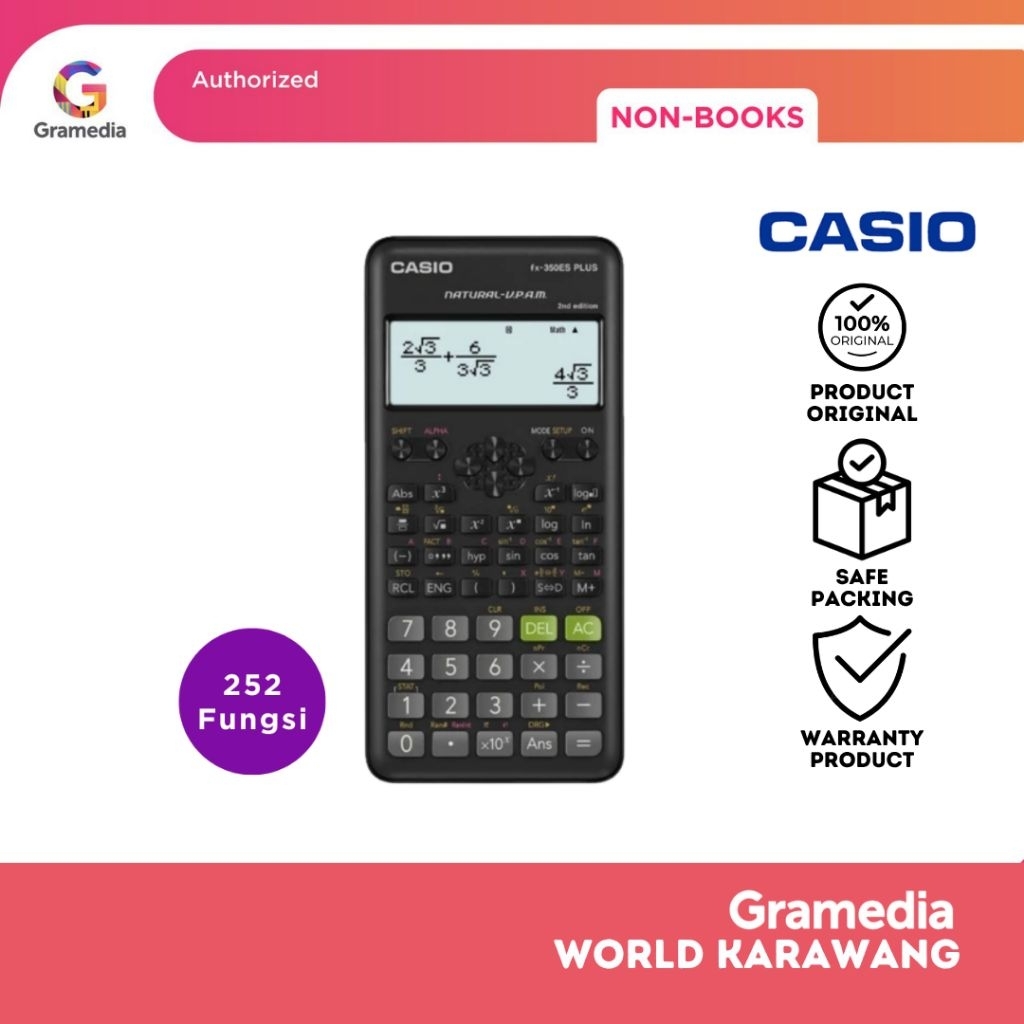 

Gramedia Karawang - CALCULATOR CASIO CAL SCIENTIFIC FX-350ESPLUS, 252 FUNGSI