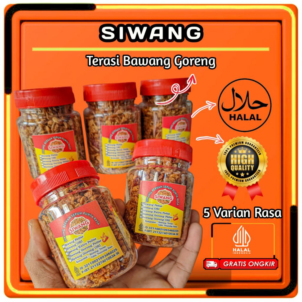 

SIWANG / Terasi Bawang Goreng Murah 1 Toples Pedas / Ori Enak Siap Santap ; Best seller