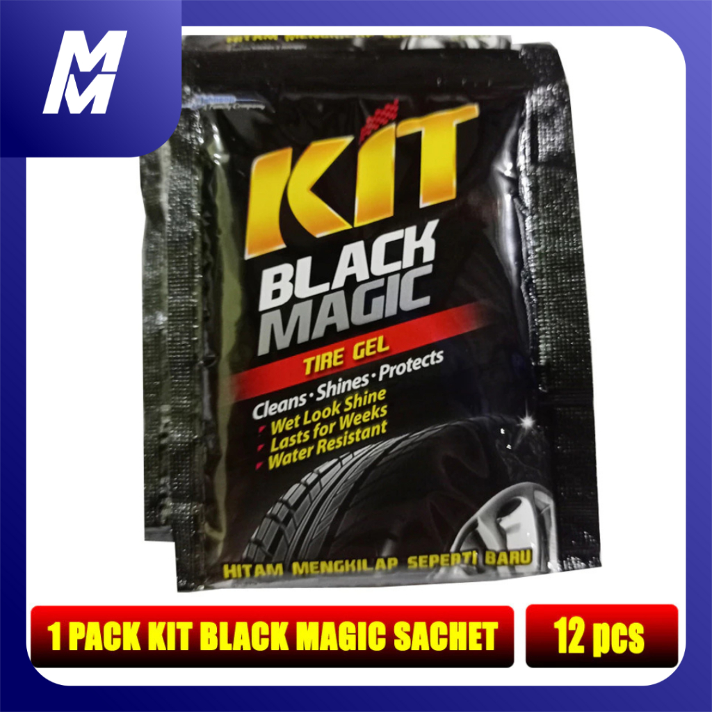 KIT Black Magic Kemasan Sachet 32 ml Pengkilap Pengkilat Ban Motor Mobil (1 pak - 12 sachet)