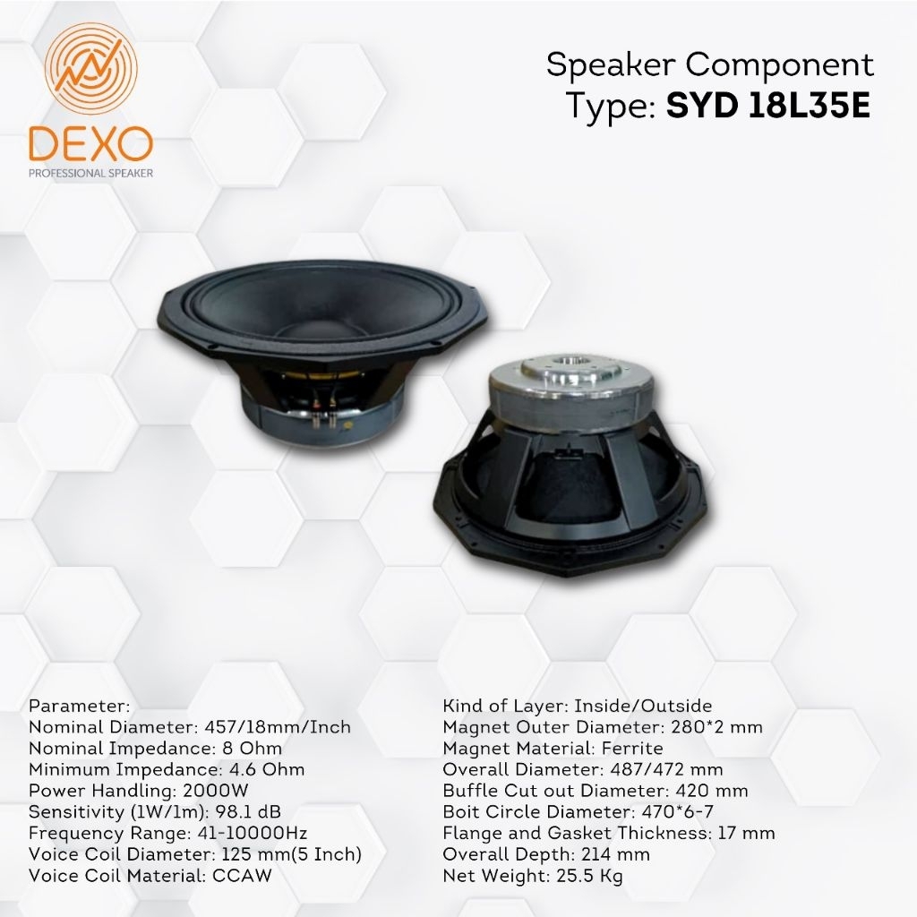 Speaker Dexo 18L35E / Speaker 18in Wofer / Speaker Dexo original