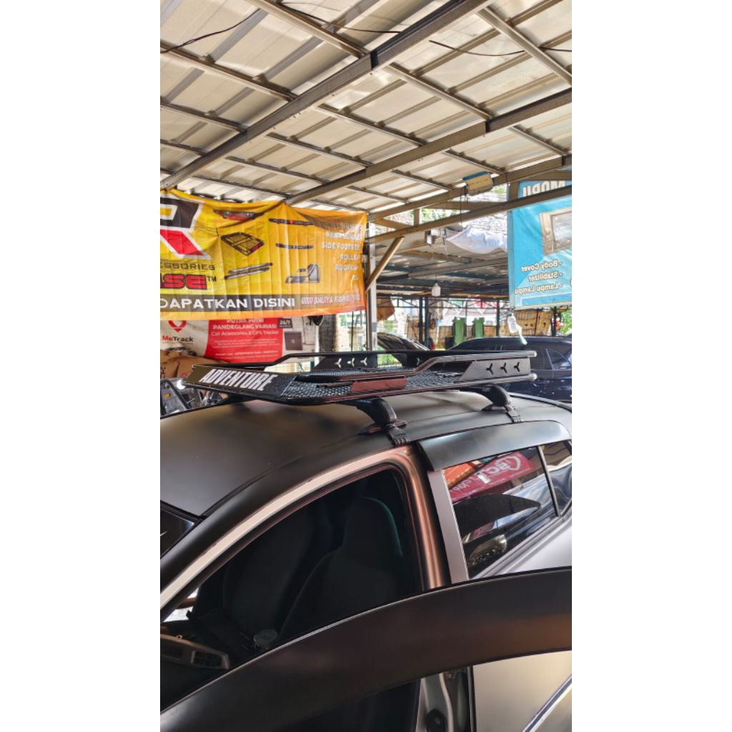 Roof rack bagasi atas mobil Ayla model adventure jaring