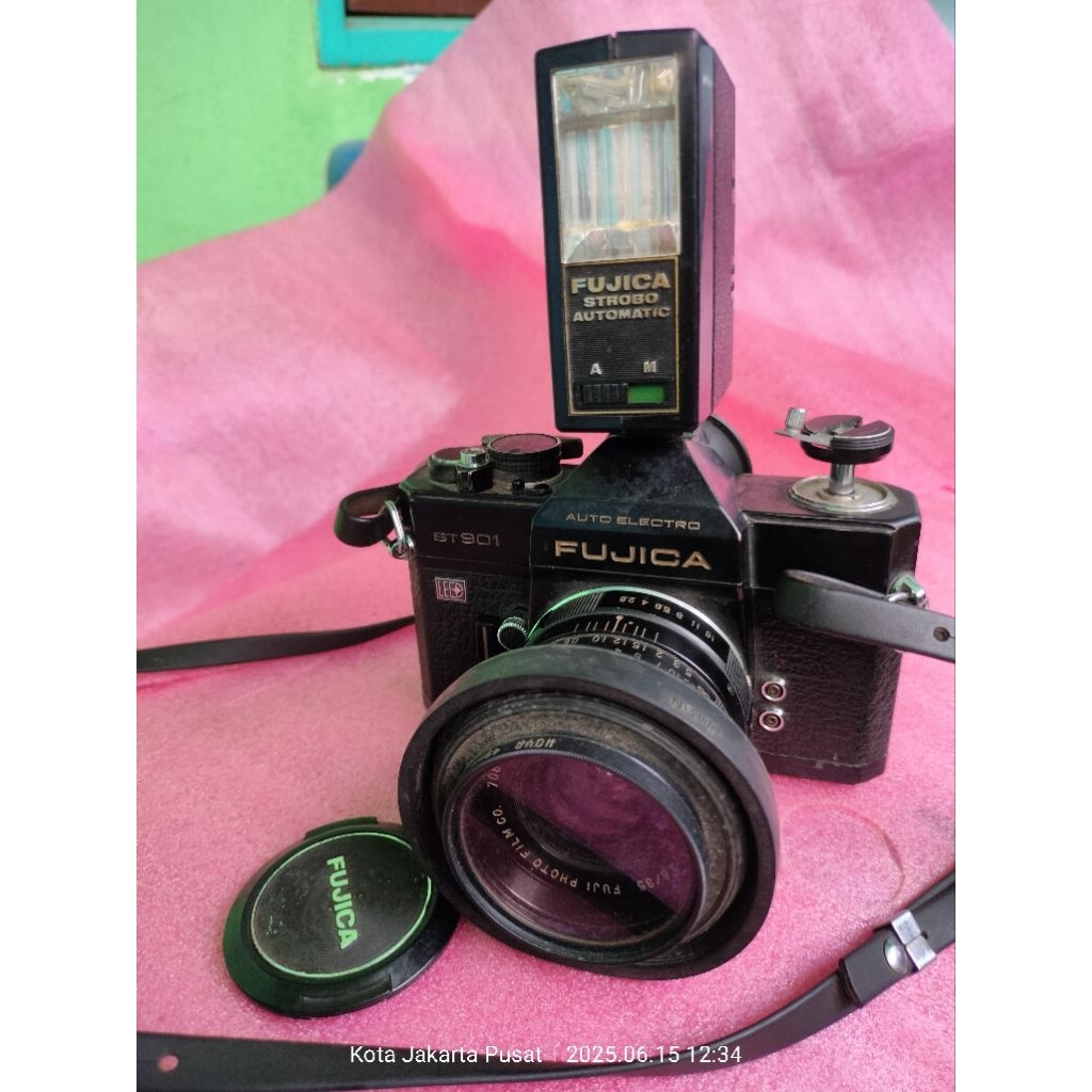 kamera fujica ST 901 set lensa blits antik jadul vintage